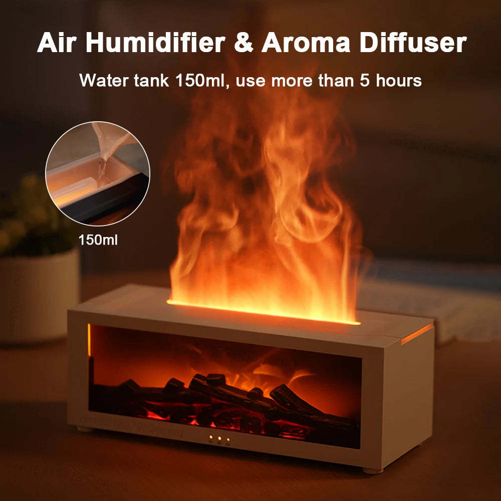 3D Flame Aromatherapy Diffuser – Colorful Oil Humidifier