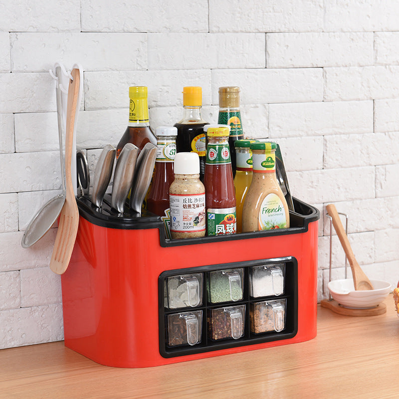 Vogue Multi-Functional Kitchen Set – Spice Box, Bottle Holder & Knife Rack