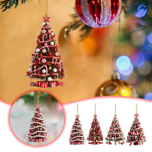 Christmas Tree Pendant – Acrylic Flat Holiday Decoration for Home & Tree