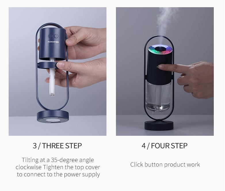 Magic Shadow USB Air Humidifier with Night Light & Mini Purifier