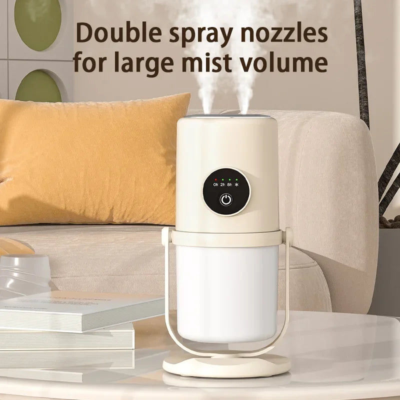 Two-Hole 280ML USB Mini Humidifier – Silent Cool Mist with Timer & Night Light for Home, Office, Car
