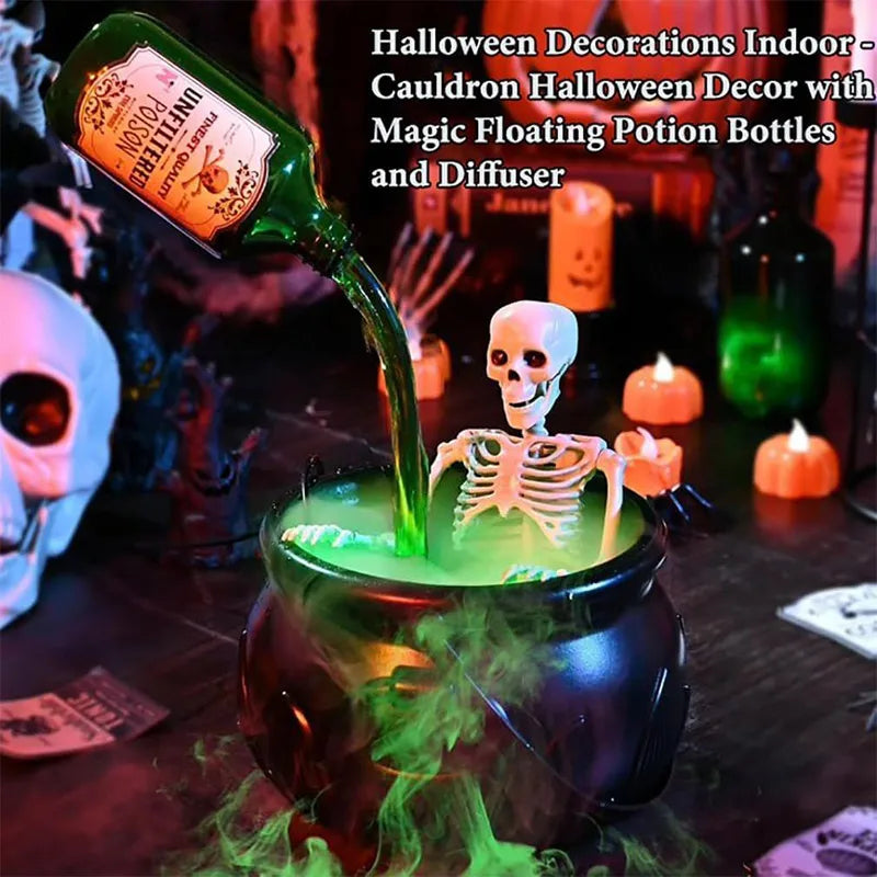 LED Witch Cauldron with Fog – Spooky Skeleton Halloween Decor