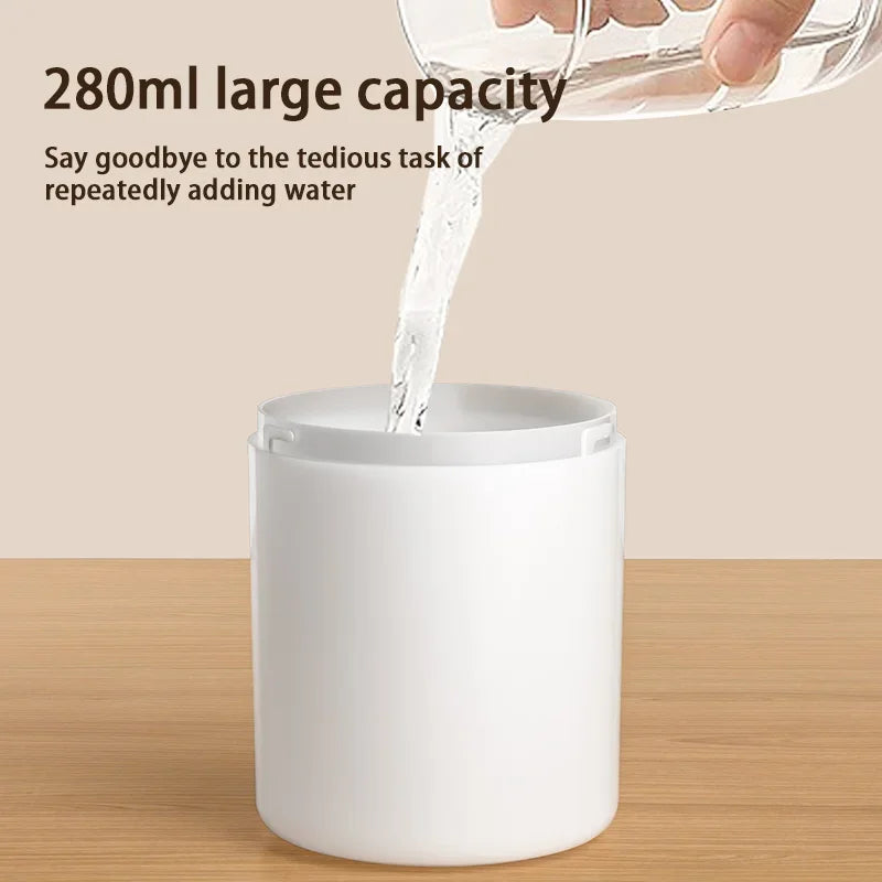 Two-Hole 280ML USB Mini Humidifier – Silent Cool Mist with Timer & Night Light for Home, Office, Car