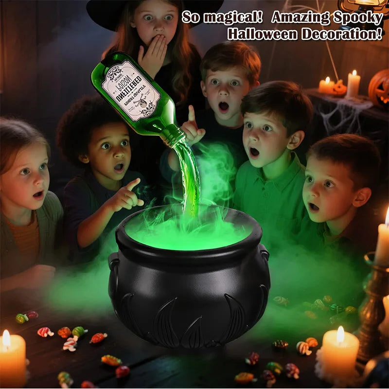 LED Witch Cauldron with Fog – Spooky Skeleton Halloween Decor