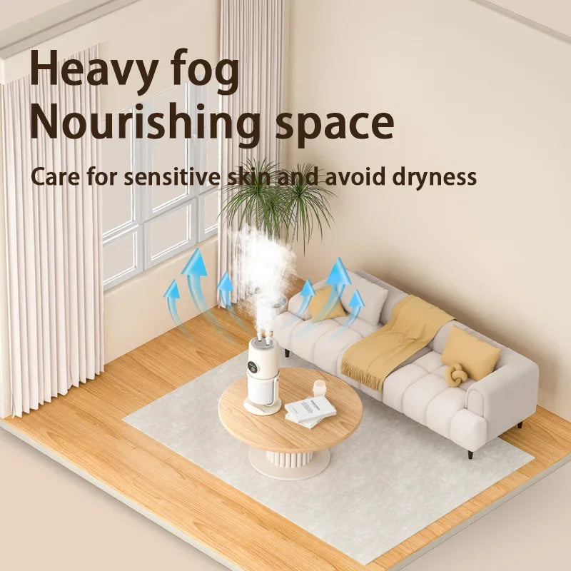 Two-Hole 280ML USB Mini Humidifier – Silent Cool Mist with Timer & Night Light for Home, Office, Car