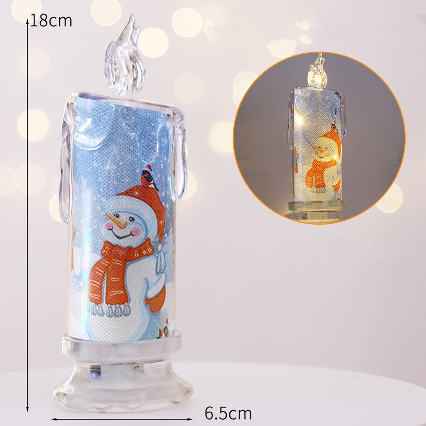 Christmas Transparent Electronic Candle – Holiday Decorative Gift