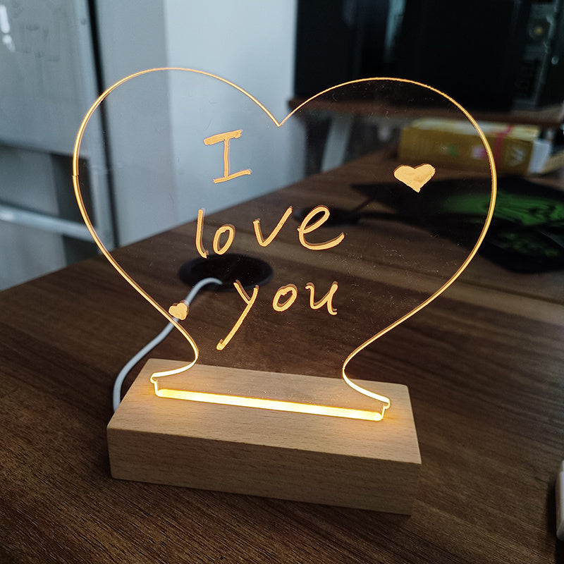 LED Message Board Night Light with Pen – USB Creative Lamp & Gift