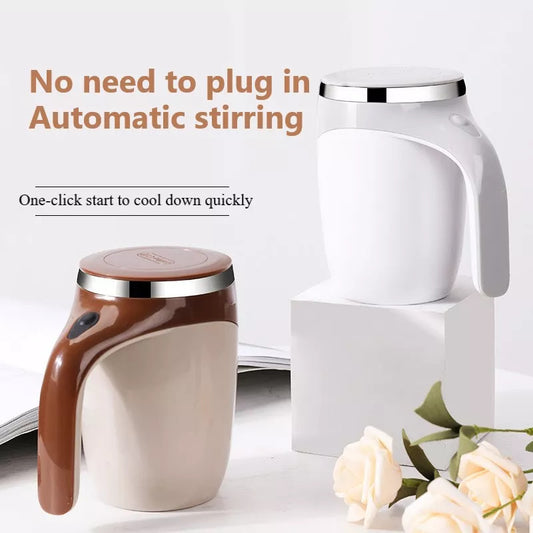 ☕ Magnetized Self-Stirring Coffee Cup – Automatic Mixing Stainless Steel Mug