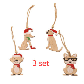 New cute wooden creative Christmas tree pendant