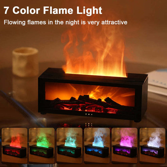 3D Flame Aromatherapy Diffuser – Colorful Essential Oil Humidifier with Large Fog for Home