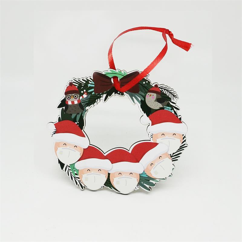 Christmas tree wooden snowman hanging piece