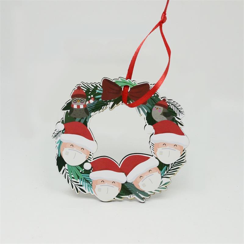 Christmas tree wooden snowman hanging piece