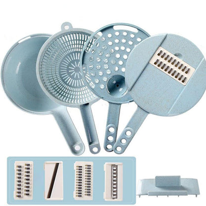 8-in-1 Mandoline Slicer – Vegetable Cutter, Potato Peeler, Carrot & Onion Grater with Strainer