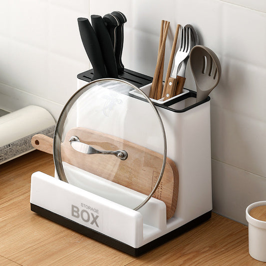 Creative Kitchen Desktop Storage Rack – Integrated Shelf Organizer (White)