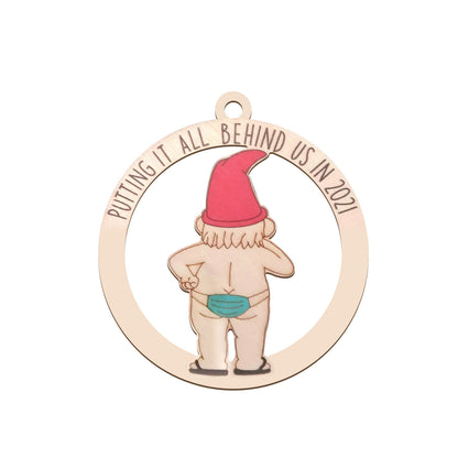 Wooden Christmas Tree with Hanging Decorations – Festive Holiday Ornament