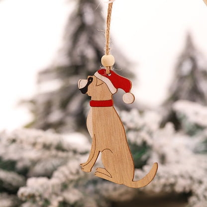 New cute wooden creative Christmas tree pendant