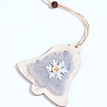 Christmas Tree Wooden Plush Decoration Pendant
