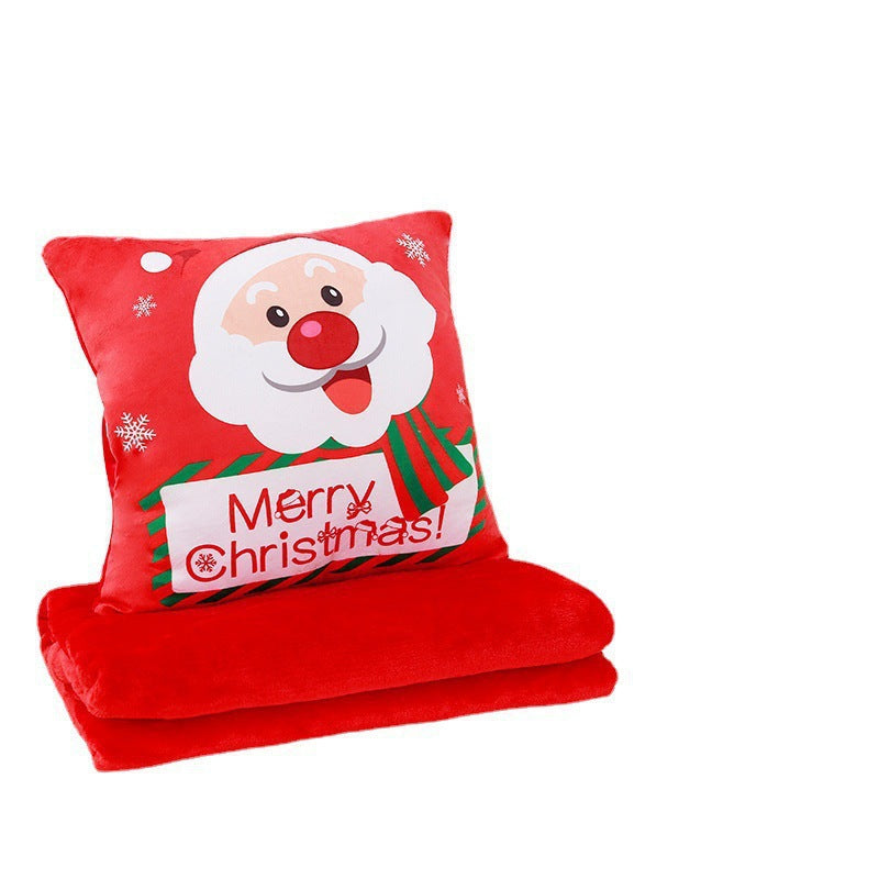 Cartoon Christmas Series Throw Pillow Warm Hand Covering Office Three In One Blanket