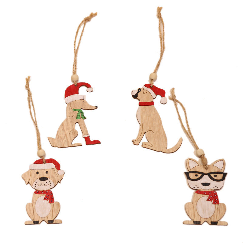 New cute wooden creative Christmas tree pendant