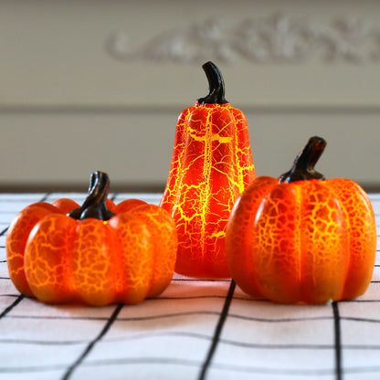 Halloween Pumpkin LED Lantern – Realistic Resin Candle Lamp