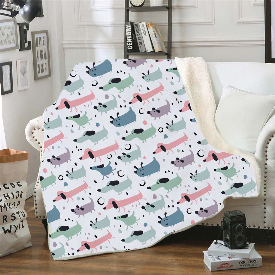 Digital Printed Blanket Nap Blanket Air Conditioning Blanket Lazy Blanket Dachshund Series