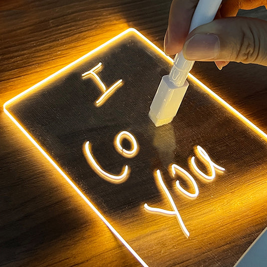 LED Message Board Night Light with Pen – USB Creative Lamp & Gift