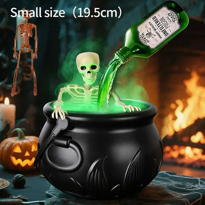 LED Witch Cauldron with Fog – Spooky Skeleton Halloween Decor