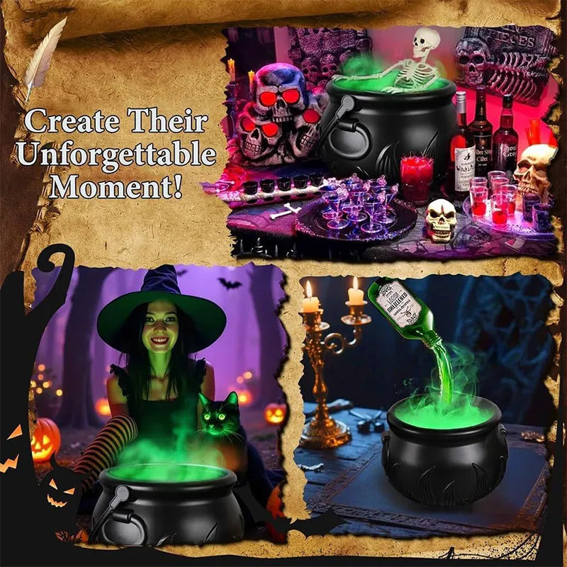 LED Witch Cauldron with Fog – Spooky Skeleton Halloween Decor