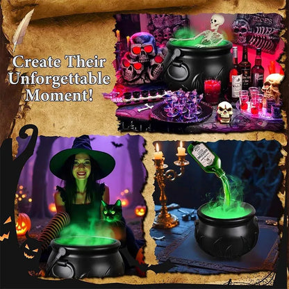 LED Witch Cauldron with Fog – Spooky Skeleton Halloween Decor
