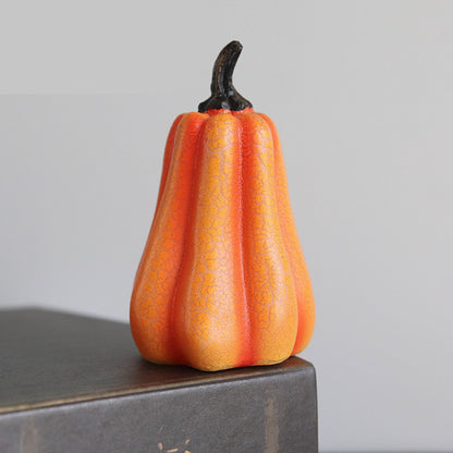 Halloween Pumpkin LED Lantern – Realistic Resin Candle Lamp