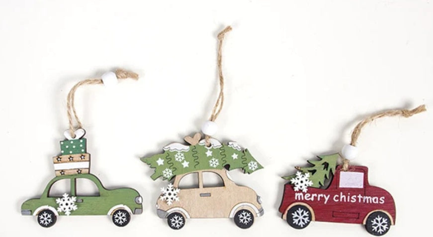 New cute wooden creative Christmas tree pendant