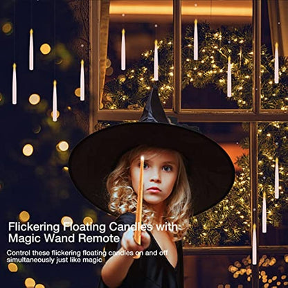 Floating Flameless Candles with Remote – Warm Flickering Light
