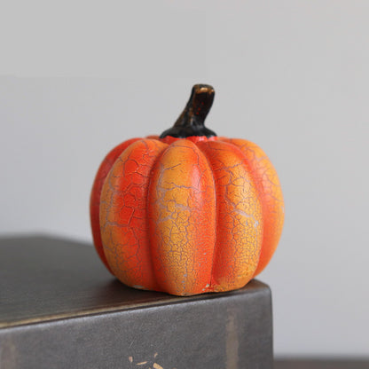 Halloween Pumpkin LED Lantern – Realistic Resin Candle Lamp