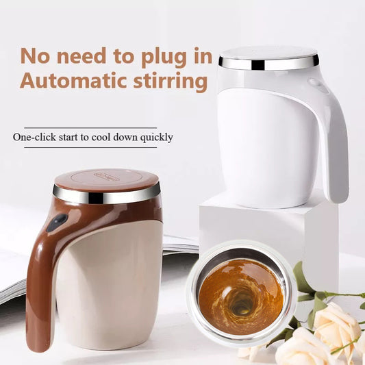 ☕ Magnetized Self-Stirring Coffee Cup – Automatic Mixing Stainless Steel Mug