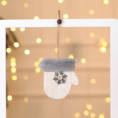 Christmas Tree Wooden Plush Decoration Pendant